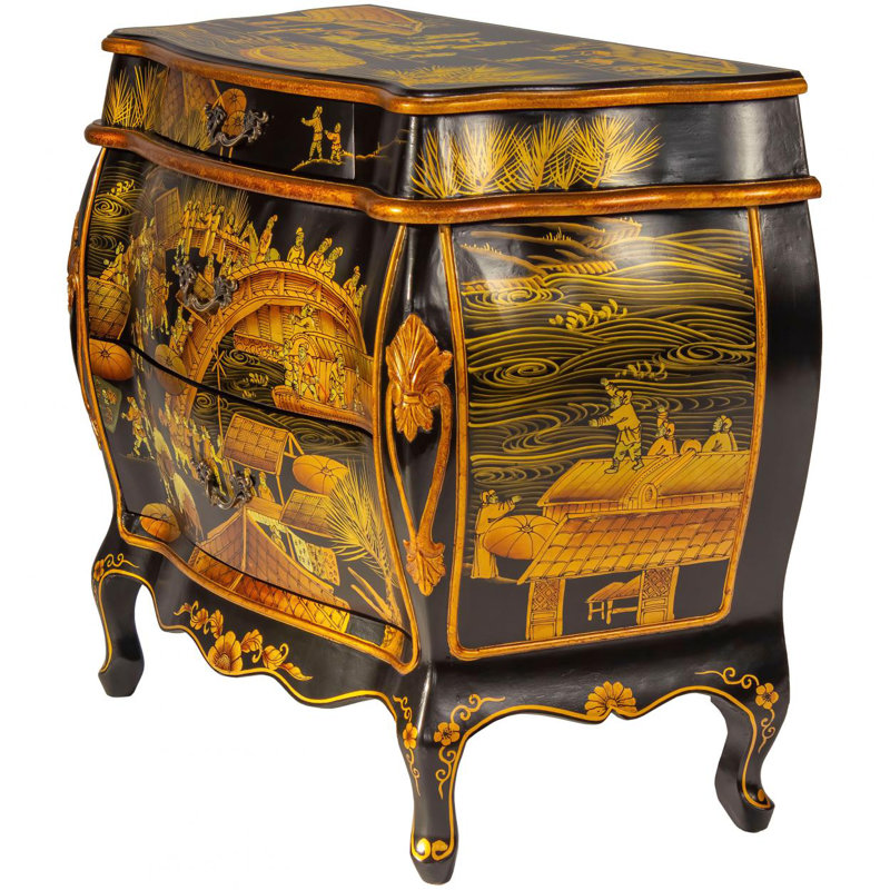 Oriental Furniture Black Lacquer Bombay Chest Ching Ming Wayfair
